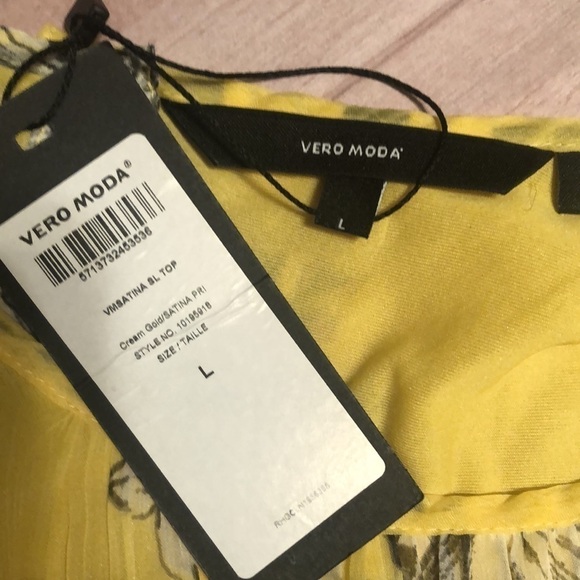 Vero Moda sleeveless top. Yellow, sz lg - Picture 6 of 7
